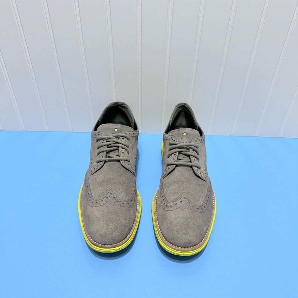Cole Haan LunarGrand Wingtip Oxford Shoes Mens 7.5 M Gray Suede Lace Up Casual - Picture 4 of 14